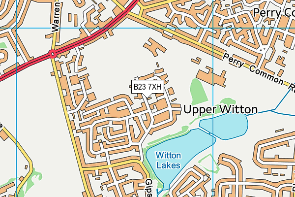 B23 7XH map - OS VectorMap District (Ordnance Survey)