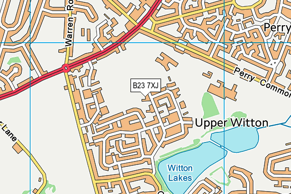 B23 7XJ map - OS VectorMap District (Ordnance Survey)