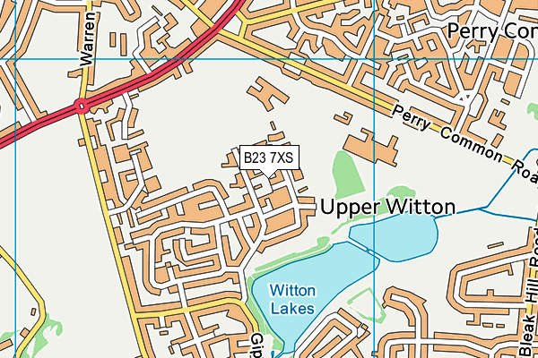 B23 7XS map - OS VectorMap District (Ordnance Survey)