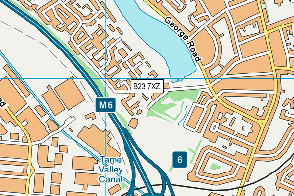 B23 7XZ map - OS VectorMap District (Ordnance Survey)