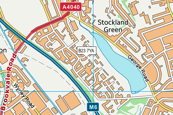 B23 7YA map - OS VectorMap District (Ordnance Survey)