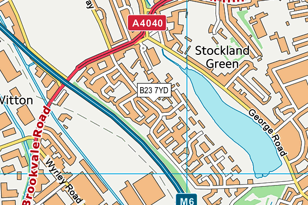 B23 7YD map - OS VectorMap District (Ordnance Survey)