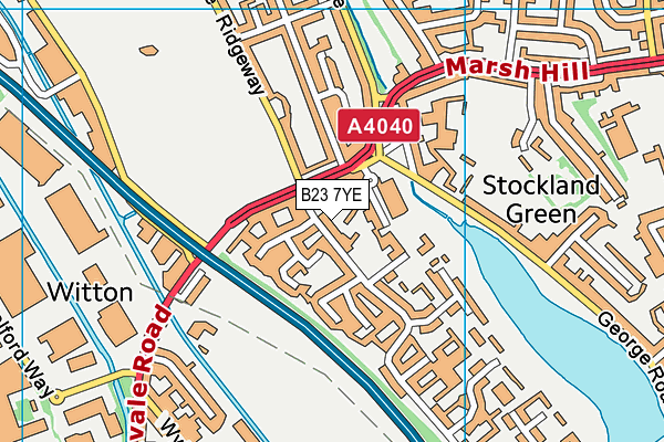 B23 7YE map - OS VectorMap District (Ordnance Survey)