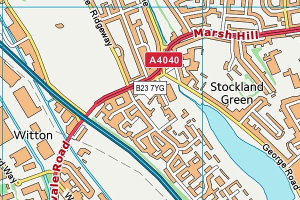 B23 7YG map - OS VectorMap District (Ordnance Survey)