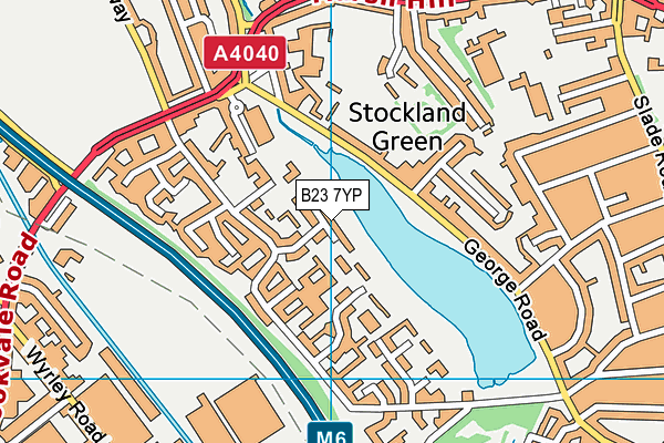 B23 7YP map - OS VectorMap District (Ordnance Survey)
