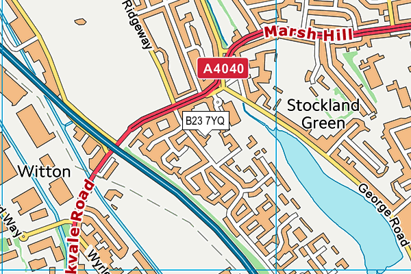 B23 7YQ map - OS VectorMap District (Ordnance Survey)