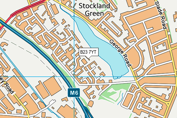 B23 7YT map - OS VectorMap District (Ordnance Survey)