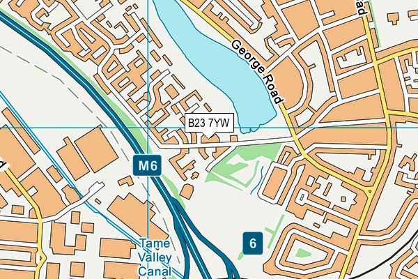 B23 7YW map - OS VectorMap District (Ordnance Survey)