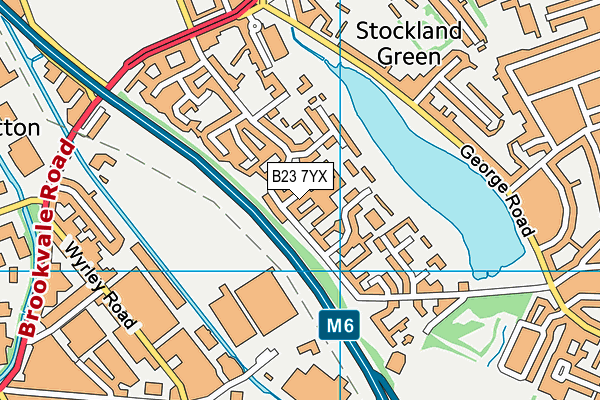 B23 7YX map - OS VectorMap District (Ordnance Survey)