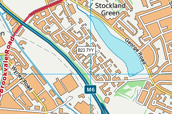 B23 7YY map - OS VectorMap District (Ordnance Survey)