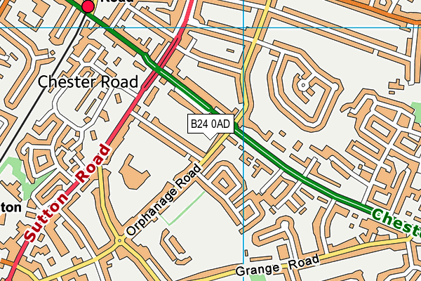 B24 0AD map - OS VectorMap District (Ordnance Survey)