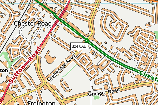 B24 0AE map - OS VectorMap District (Ordnance Survey)