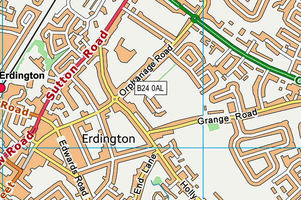 B24 0AL map - OS VectorMap District (Ordnance Survey)