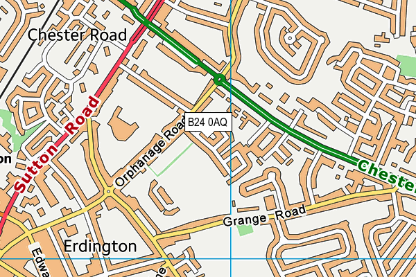 B24 0AQ map - OS VectorMap District (Ordnance Survey)