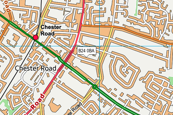 B24 0BA map - OS VectorMap District (Ordnance Survey)