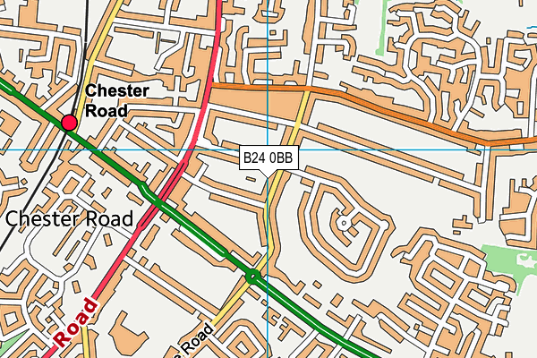 B24 0BB map - OS VectorMap District (Ordnance Survey)