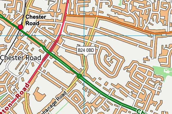 B24 0BD map - OS VectorMap District (Ordnance Survey)