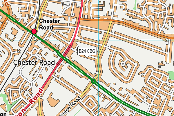 B24 0BG map - OS VectorMap District (Ordnance Survey)