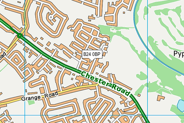 B24 0BP map - OS VectorMap District (Ordnance Survey)