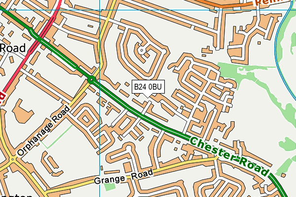 B24 0BU map - OS VectorMap District (Ordnance Survey)