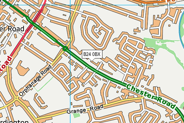 B24 0BX map - OS VectorMap District (Ordnance Survey)