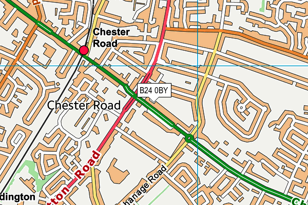 B24 0BY map - OS VectorMap District (Ordnance Survey)