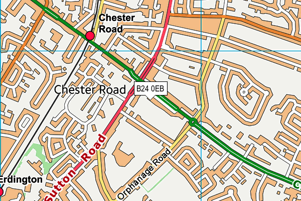 B24 0EB map - OS VectorMap District (Ordnance Survey)