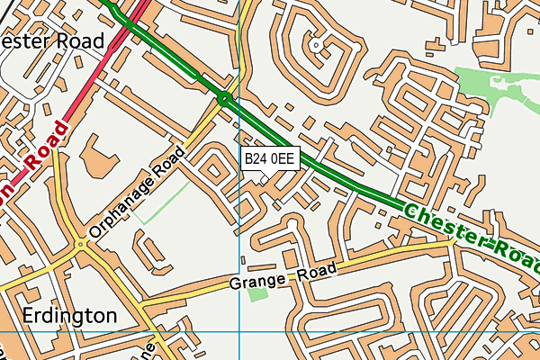 B24 0EE map - OS VectorMap District (Ordnance Survey)