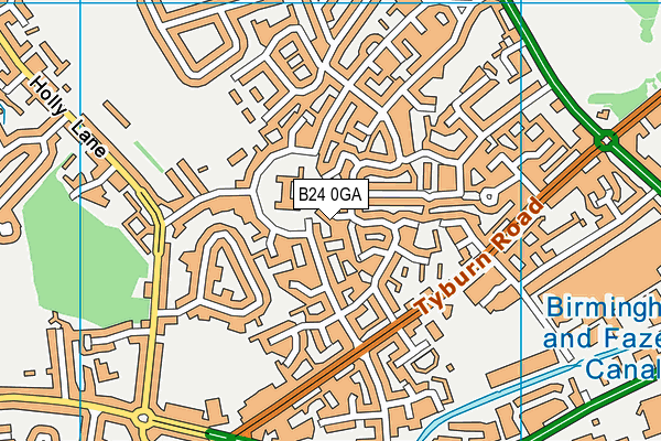 B24 0GA map - OS VectorMap District (Ordnance Survey)