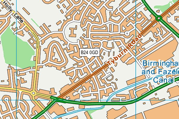 B24 0GD map - OS VectorMap District (Ordnance Survey)