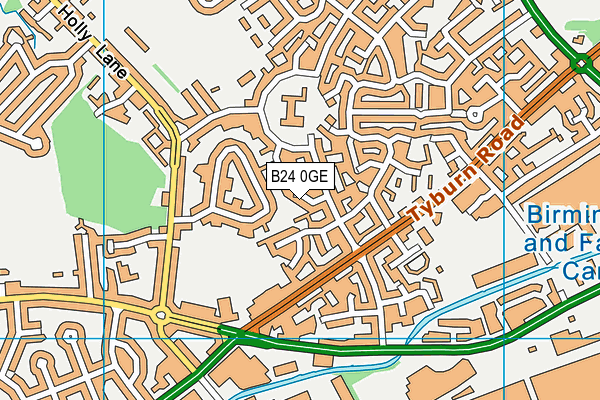 B24 0GE map - OS VectorMap District (Ordnance Survey)