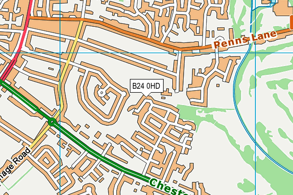 B24 0HD map - OS VectorMap District (Ordnance Survey)