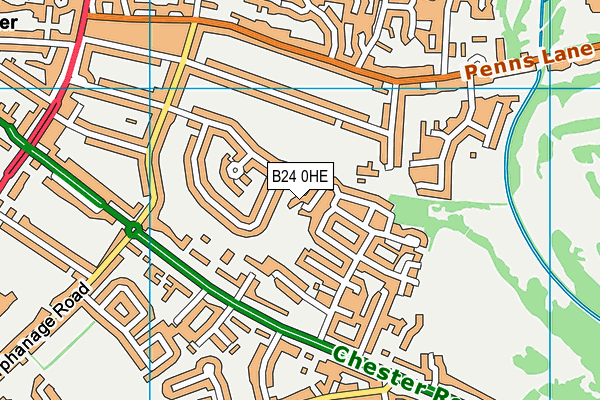 B24 0HE map - OS VectorMap District (Ordnance Survey)