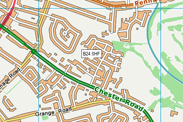 B24 0HF map - OS VectorMap District (Ordnance Survey)