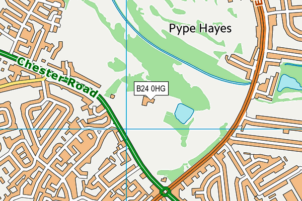 Pype Hayes Park map (B24 0HG) - OS VectorMap District (Ordnance Survey)