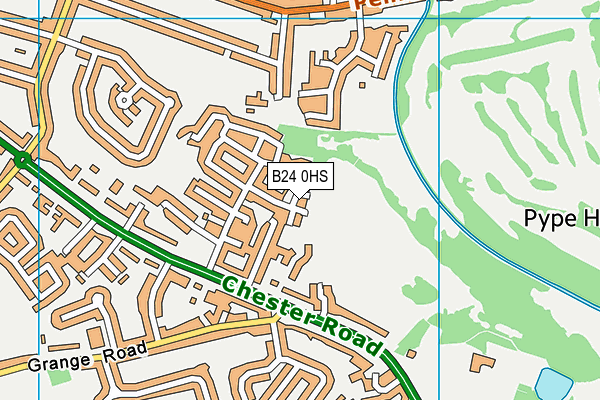 B24 0HS map - OS VectorMap District (Ordnance Survey)
