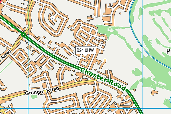 B24 0HW map - OS VectorMap District (Ordnance Survey)