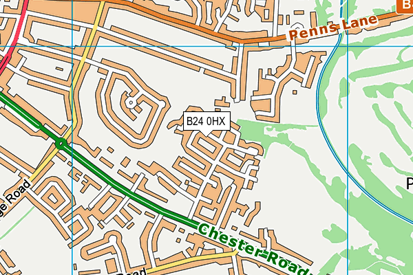 B24 0HX map - OS VectorMap District (Ordnance Survey)