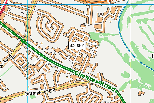 B24 0HY map - OS VectorMap District (Ordnance Survey)