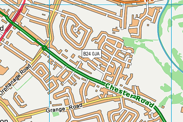 B24 0JA map - OS VectorMap District (Ordnance Survey)