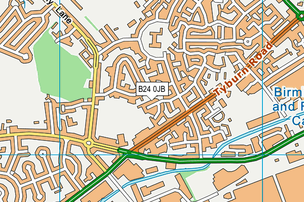 B24 0JB map - OS VectorMap District (Ordnance Survey)