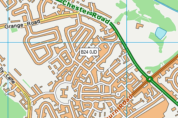 B24 0JD map - OS VectorMap District (Ordnance Survey)