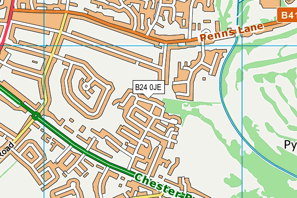 B24 0JE map - OS VectorMap District (Ordnance Survey)