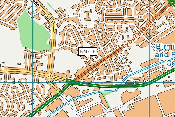 B24 0JF map - OS VectorMap District (Ordnance Survey)