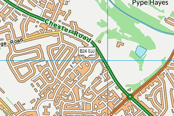 B24 0JJ map - OS VectorMap District (Ordnance Survey)