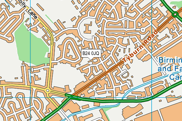 B24 0JQ map - OS VectorMap District (Ordnance Survey)