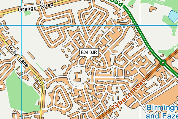 B24 0JR map - OS VectorMap District (Ordnance Survey)