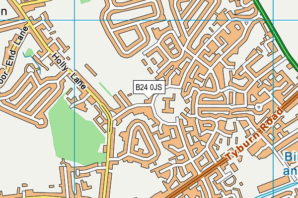 B24 0JS map - OS VectorMap District (Ordnance Survey)