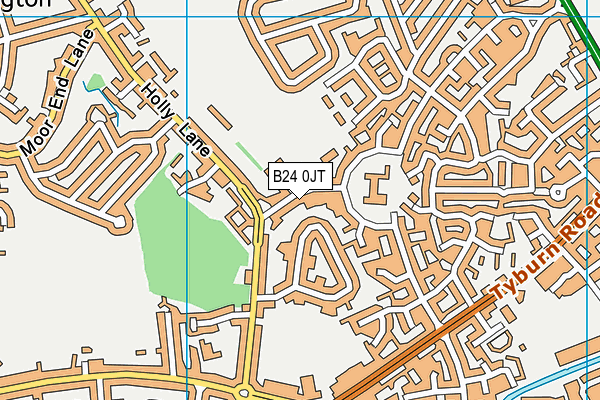 Hollyfields Sports And Social Club map (B24 0JT) - OS VectorMap District (Ordnance Survey)