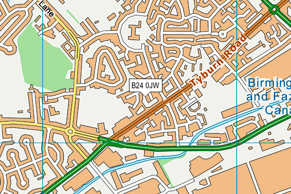 B24 0JW map - OS VectorMap District (Ordnance Survey)